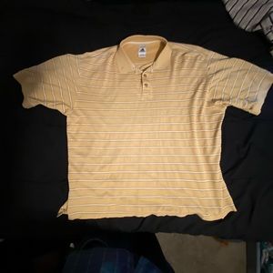 Adidas Yellow Striped Collared Shirt